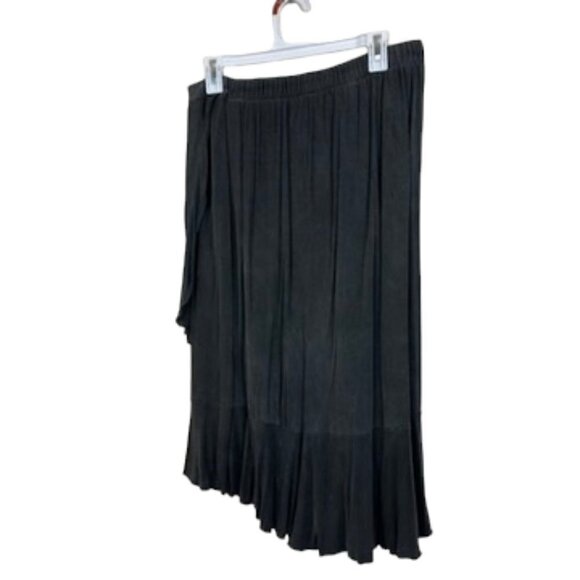 Altar'd State Super Soft Ruffle Wrap Midi Skirt, Gray, Large - Picture 1 of 9